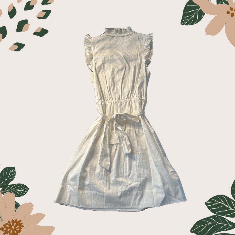 MAX AND CLEO - WHITE RUFFLE DRESS - SIZE 8 - Picture 2 of 4